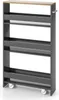 A narrow, multi-shelf storage cart with wheels and a handle. Náhled obrázku produktu