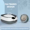 A marketing image showing a foldable cat litter box and a separate circular cat toy. Náhled obrázku produktu