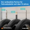 Three bicycle inner tubes with different valve types are shown, with labels pointing to each valve. Produktbild-Vorschau