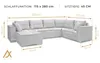 AX LIVING Lovere ecksofas groß 314 cm weiß grau Produktbild-Vorschau 2