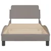 The Living Store Bettgestell mit Kopfteil Taupe 80x200 cm Produktbild-Vorschau 5