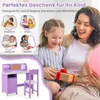 Kinderschreibtisch- und Stuhlset mit Stauraum, lila Holz Produktbild-Vorschau 5