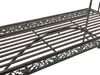 A close-up, angled view of a metal garden bench with a slatted seat and decorative trim. Produktbild-Vorschau