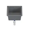 A gray sink with a drain pipe attached, shown from a front-facing perspective against a white background. Anteprima dell’immagine prodotto