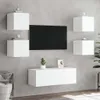 vidaXL TV-Wandschränke mit LED-Leuchten 2 Stk. Weiß Produktbild-Vorschau 5