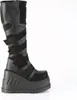 DemoniaCult STOMP-228 Kniehohe Boots Schwarz Veganleder EU Produktbild-Vorschau 4
