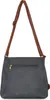 The back view of a blue Rieker women's crossbody bag with brown straps. Produktbild-Vorschau
