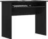 A black wooden desk with a shelf for a keyboard and mouse. Podgląd zdjęcia produktu
