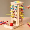 Montessori Holz-Brettspiel – 3-in-1 mit 40 bunten Stäbchen, Produktbild-Vorschau 1