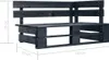 vidaXL Outdoor-Eckbank Paletten Holz Schwarz Produktbild-Vorschau 4
