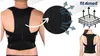 A collage of images showing a back brace, a close-up of its material, and a diagram illustrating its breathability. A woman is also shown wearing the brace. Náhled obrázku produktu