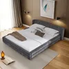 Sweiko Doppelbett 140×200cm, Chenillestoff, komfortable Produktbild-Vorschau 1