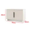 A white cabinet with two doors and black handles, shown against a white background with dimensions indicated by red lines and text. Produktbild-Vorschau