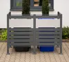 A metal bin enclosure for two trash cans, shown outdoors on a paved surface. Náhled obrázku produktu