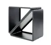 A black metal firewood rack with a modern, angular design. Produktbild-Vorschau