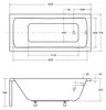 Baignoire rectangulaire Set 5in1 150x70 avec vidage Premium Voir les images du produit 7