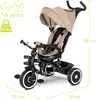 A beige and black tricycle for children, shown from a front-side angle on a white background. Dimensions and age/weight limits are indicated with text and graphics. Produktbild-Vorschau