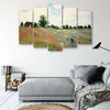 5-teiliges leinwandbild mohnblumenfeld c.monet 150x100 cm Produktbild-Vorschau 3