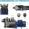 Pompa per piscina Wiltec 15000 l/h 750 W pompa per piscina Anteprima dell’immagine prodotto 9