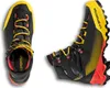 Schwarz-gelbe Bergschuhe "Aequilibrium ST GTX" von La Sportiva; mit griffiger Sohle und Schnürsystem. Podgląd zdjęcia produktu