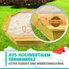 Coemo 6-eckiger Sandkasten Sally Holz inkl. Bodenplane Produktbild-Vorschau 5