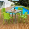 Polyrattan Tisch Quadratisch mit 4 Bunten Stühlen 90x90 Produktbild-Vorschau 2