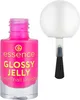 A bottle of pink nail polish and its applicator brush. Produktbild-Vorschau