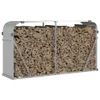vidaXL Wiata na drewno opałowe srebrna 180x45x100 cm Stal Podgląd zdjęcia produktu 3