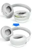 Before and after image showing replacement ear pads for headphones. Voir les images du produit