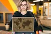 MuchoWow® Laptop Aufkleber Sticker Cover Weltkarte - Braun Produktbild-Vorschau 5