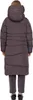 A person wearing a long puffer coat and pants, viewed from the back. Produktbild-Vorschau
