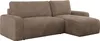 A brown cord sofa with a chaise lounge is shown against a white background. Produktbild-Vorschau