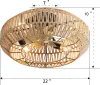 Close-up of a woven ceiling fan and light fixture. Produktbild-Vorschau