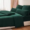 Bettwäsche-Set 4-teilig Dunkelgrün Mikrofaser 135x200cm + Produktbild-Vorschau 5
