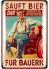 LANOLU Retro Blechschild BIER FÜR BAUERN - Landwirtschaft Produktbild-Vorschau 1