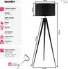 tectake® Lunaris stojací lampa, třínohý ocelový rám, 60 W Náhled obrázku produktu 7