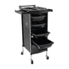 A black salon trolley with multiple drawers and wheels, shown against a white background. Voir les images du produit