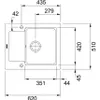 A technical drawing of a sink with dimensions indicated. Produktbild-Vorschau