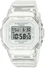 A clear, front-facing studio shot of a transparent Casio Baby-G digital watch with a white face. Produktbild-Vorschau