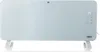 A white electric glass heater with a digital display and control buttons on a white background. Produktbild-Vorschau