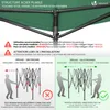 Diagrams and text explaining how to set up a folding pavilion, including recommended use conditions and warnings. Produktbild-Vorschau