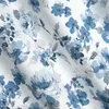 Tenda 140x250 Caren bianco blu fiori pronta per i grommets Anteprima dell’immagine prodotto 4