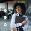 A woman is holding a dark-colored case in front of her. Produktbild-Vorschau