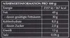 Nutritional information table for a food product. Produktbild-Vorschau