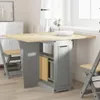 vidaXL Butterfly-Esstisch Klappbar Corona Grau Massivholz Produktbild-Vorschau 2