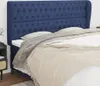 The Living Store Kopfteil mit Ohren Blau 183x23x118/128 cm Produktbild-Vorschau 1