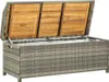 vidaXL Gartenbank mit Stauraum 120 cm Poly Rattan Grau Produktbild-Vorschau 1