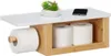 Porte-papier toilette en bambou avec étagère Voir les images du produit 1