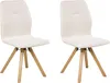 BELIANI Drehbarer Esszimmerstuhl 2er Set Cremeweiß Bouclé Produktbild-Vorschau 4