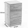 Nachtschrank 2er Set Weiß hochglanz 65.5cm hoch Nachttisch Produktbild-Vorschau 4